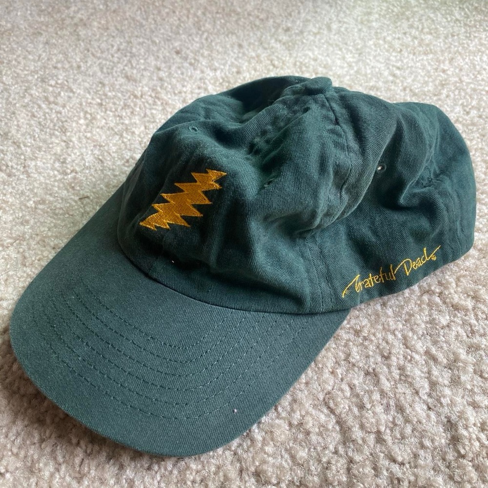 Vintage Grateful Dead green cap gold lightning bolt logo Dead & Company hat